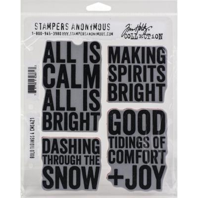Stampers Anonymous Tim Holtz Cling Stamps - Bold Tidings Nr.4